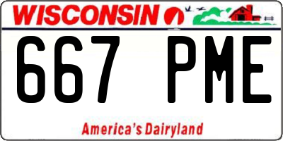 WI license plate 667PME