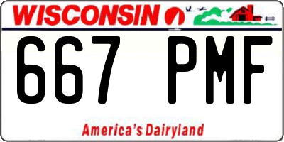 WI license plate 667PMF