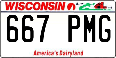 WI license plate 667PMG