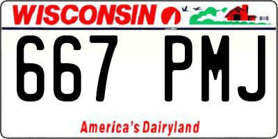 WI license plate 667PMJ