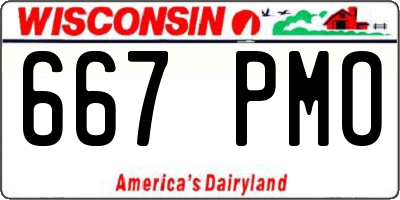 WI license plate 667PMO