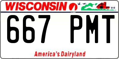 WI license plate 667PMT