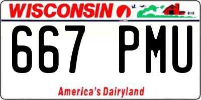 WI license plate 667PMU