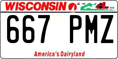 WI license plate 667PMZ
