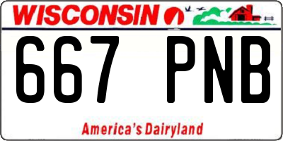 WI license plate 667PNB
