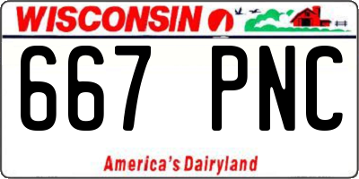 WI license plate 667PNC