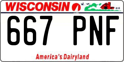 WI license plate 667PNF
