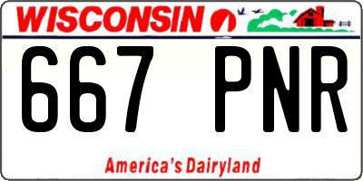 WI license plate 667PNR