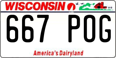 WI license plate 667POG