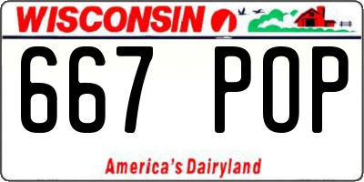 WI license plate 667POP