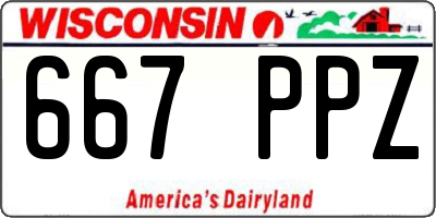 WI license plate 667PPZ