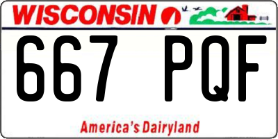 WI license plate 667PQF