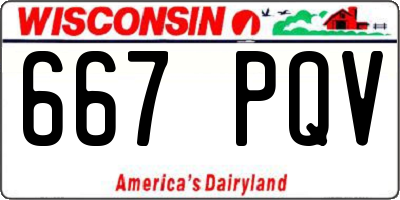 WI license plate 667PQV