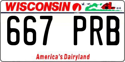 WI license plate 667PRB