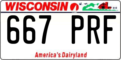 WI license plate 667PRF