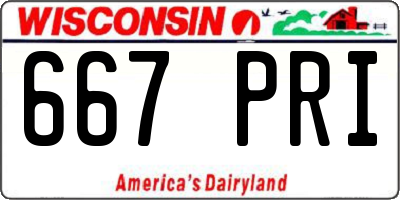 WI license plate 667PRI