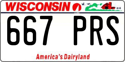 WI license plate 667PRS
