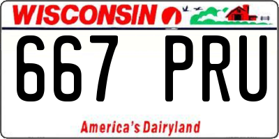 WI license plate 667PRU