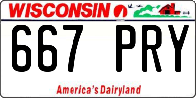 WI license plate 667PRY