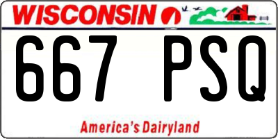 WI license plate 667PSQ