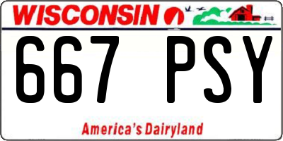 WI license plate 667PSY