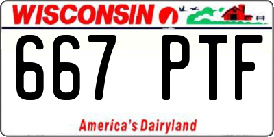 WI license plate 667PTF