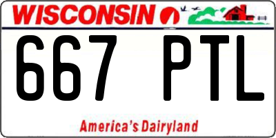 WI license plate 667PTL