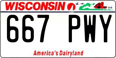 WI license plate 667PWY