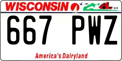 WI license plate 667PWZ