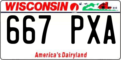 WI license plate 667PXA