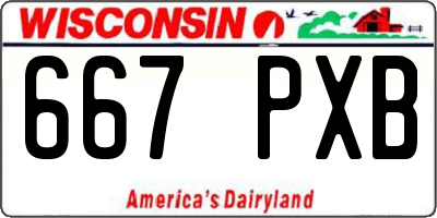 WI license plate 667PXB