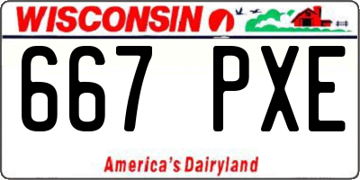 WI license plate 667PXE