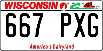 WI license plate 667PXG