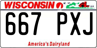 WI license plate 667PXJ