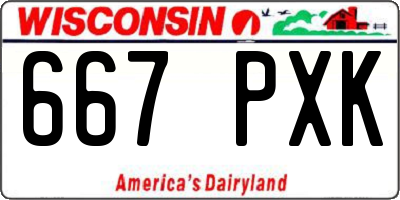 WI license plate 667PXK