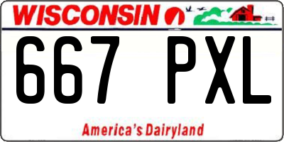 WI license plate 667PXL