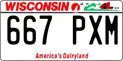 WI license plate 667PXM