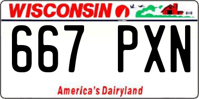 WI license plate 667PXN