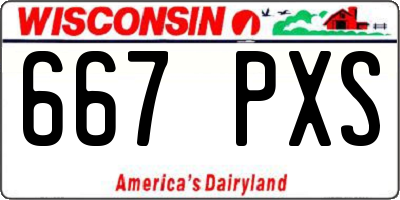 WI license plate 667PXS