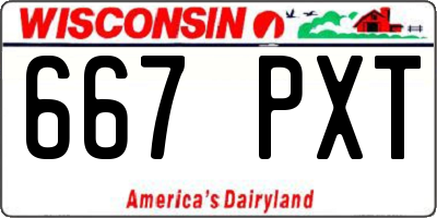 WI license plate 667PXT