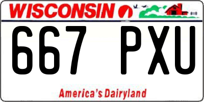 WI license plate 667PXU