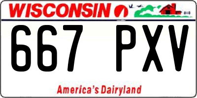 WI license plate 667PXV