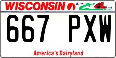 WI license plate 667PXW