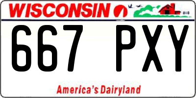 WI license plate 667PXY
