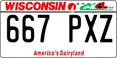 WI license plate 667PXZ