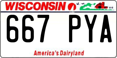 WI license plate 667PYA