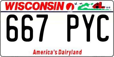 WI license plate 667PYC