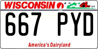 WI license plate 667PYD