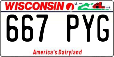 WI license plate 667PYG