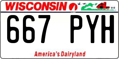 WI license plate 667PYH